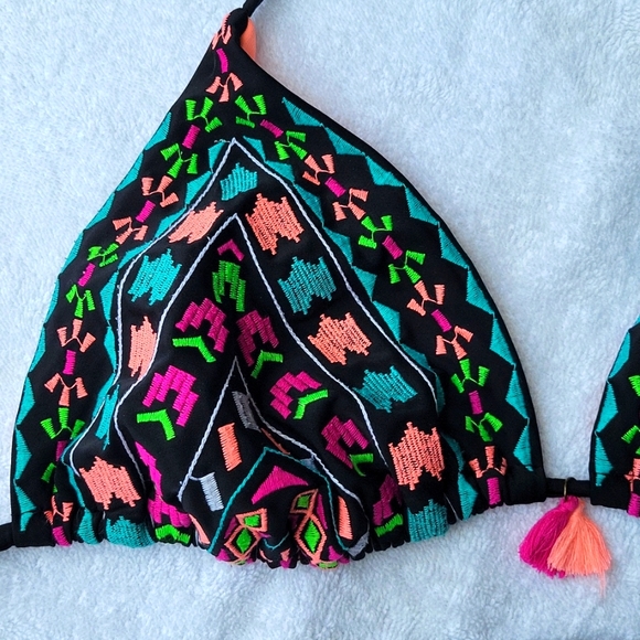 Embroidered Bikini Top - Picture 2 of 3